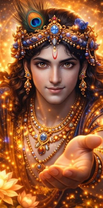 Kṛṣṇa arany fényben