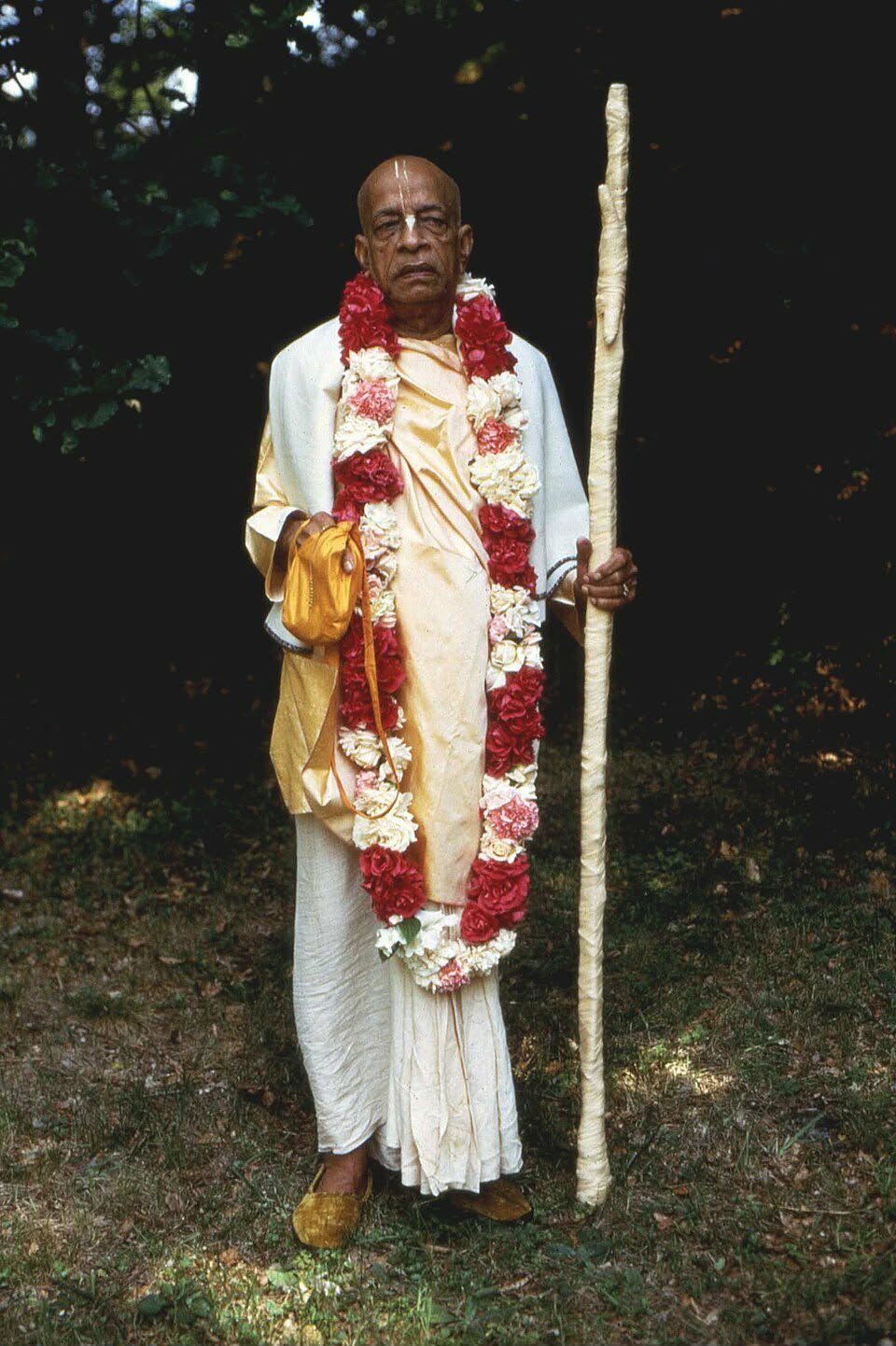 Śrīla Prabhupāda sétapálcával